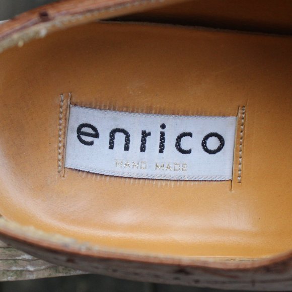 Enrico Tan Genuine Ostrich Derby, Men's 9 M, Made in Spain - Picture 10 of 14